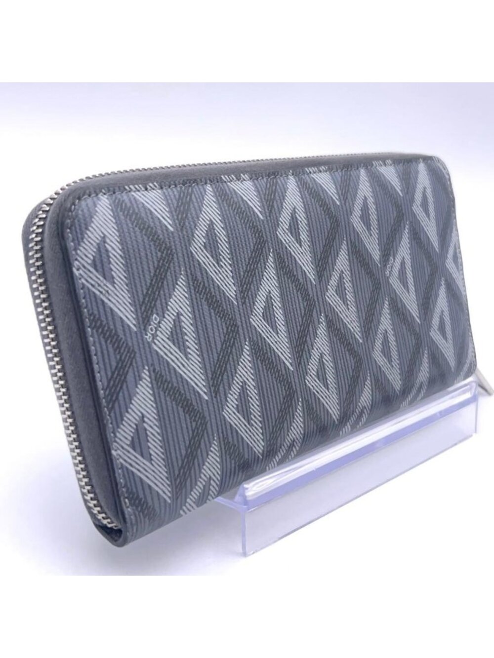 Dior CD Diamond Wallet Zip Around Gray - Picture 2 of 9